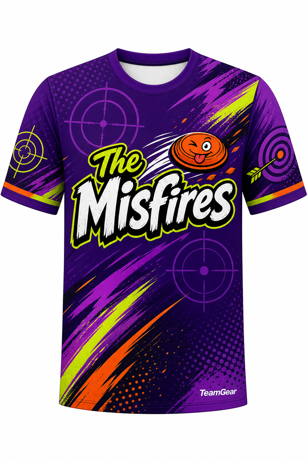The Misfires Purple Shooting Jersey design