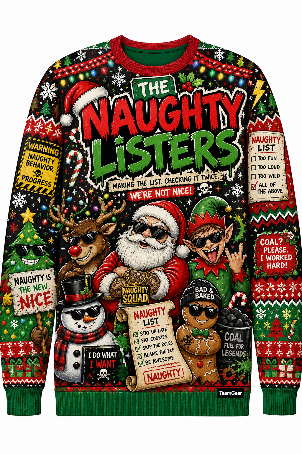 The Naughty Listers Ugly Christmas Sweater design