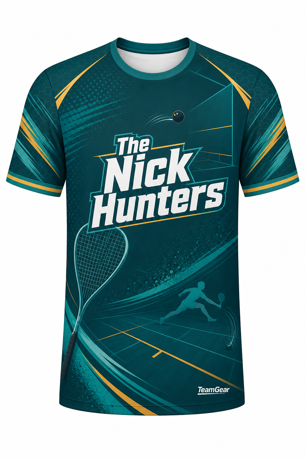 The Nick Hunters Teal Squash Jersey with name and number