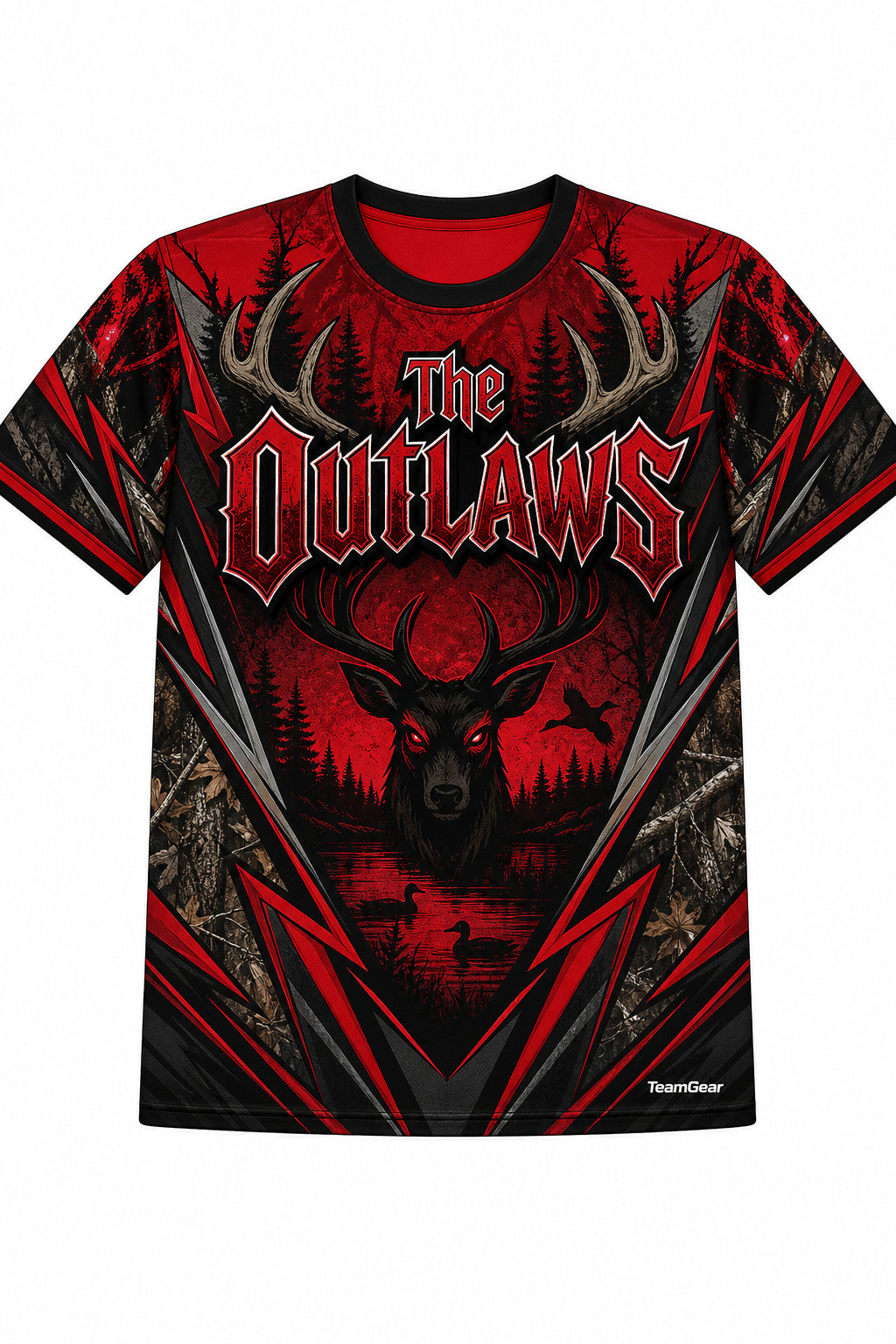 The Outlaws Red Hunting Jersey design
