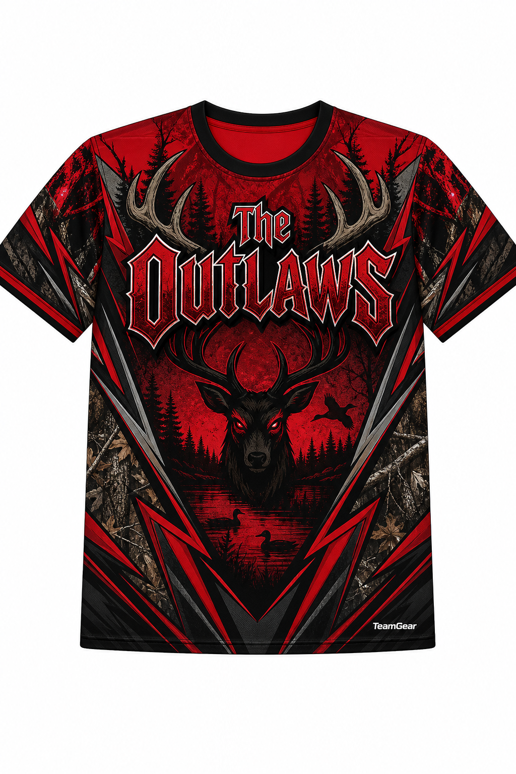 The Outlaws Red Hunting Jersey design