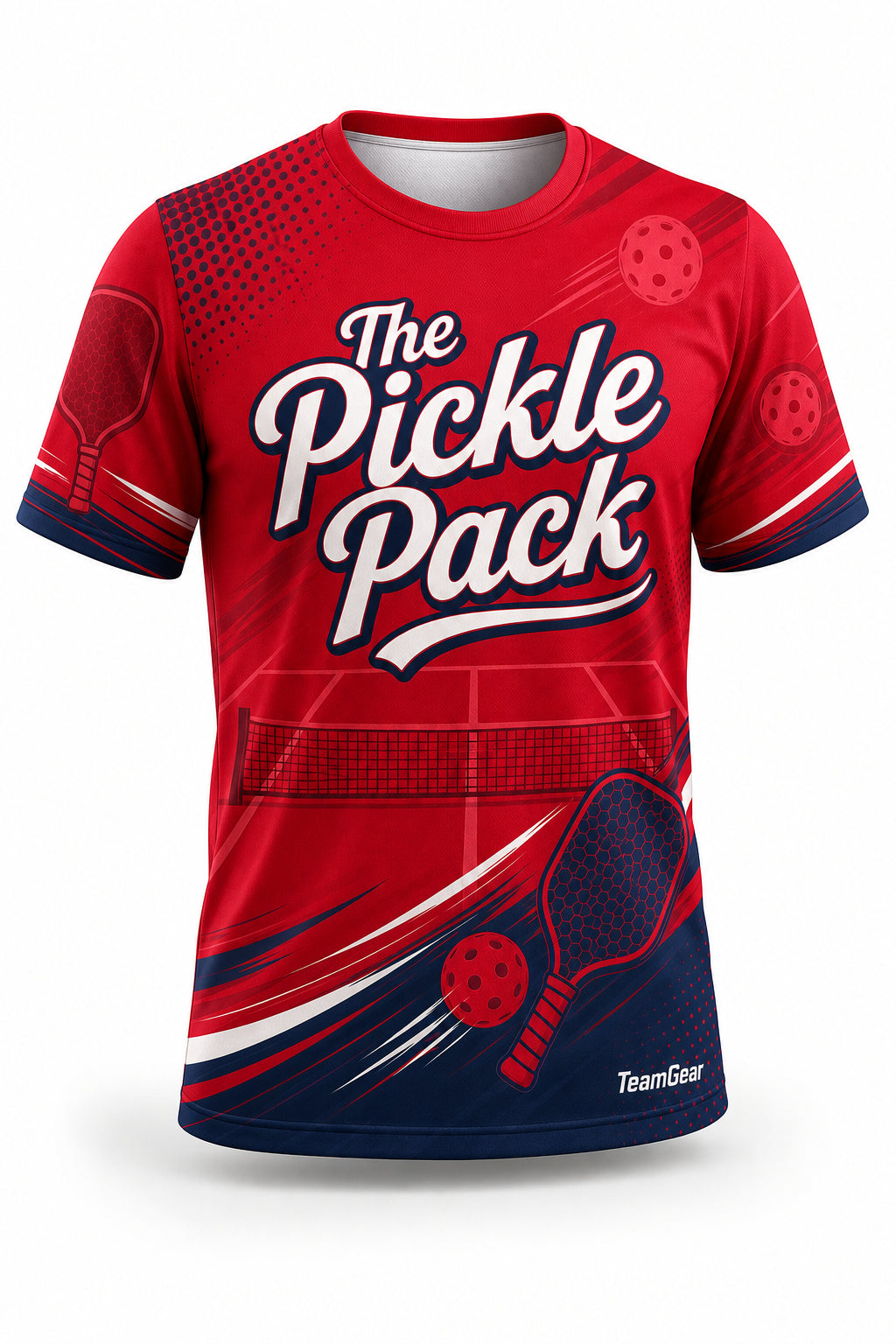 The Pickle Pack Crimson Pickleball Jersey - front and back view