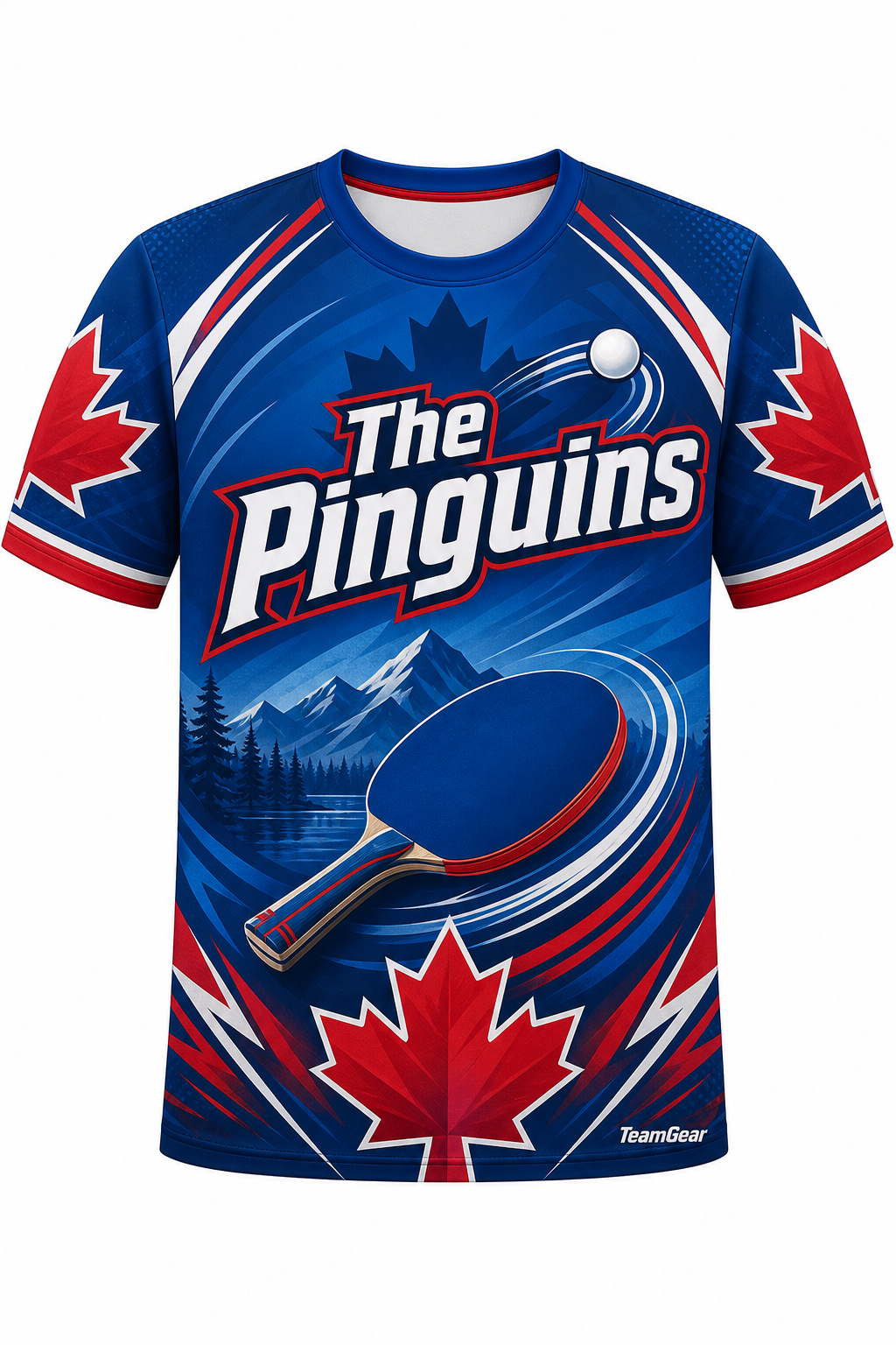 The Pinguins Blue Table Tennis Jersey with name and number
