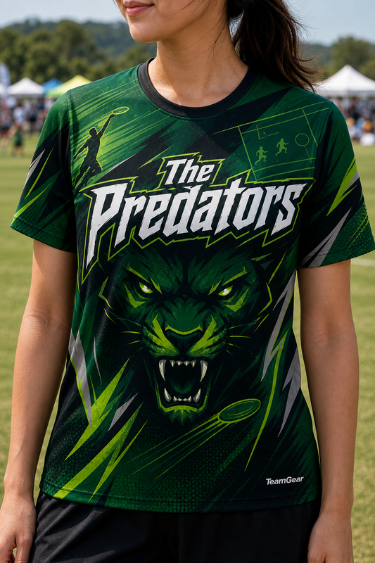 The Predators Green Ultimate Frisbee Jersey — custom ultimate frisbee jersey worn on model — TeamGear Canada