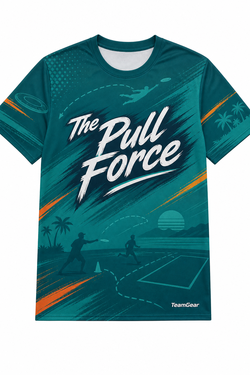 The Pull Force Teal Ultimate Frisbee Jersey design