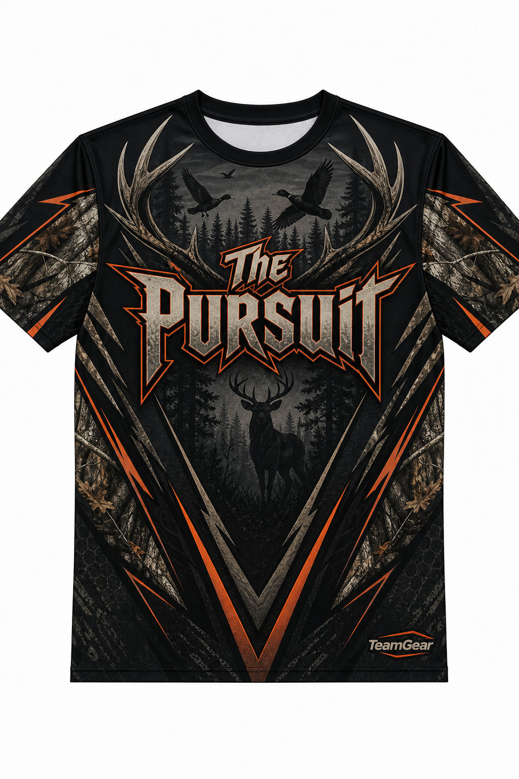 The Pursuit Black Hunting Jersey design