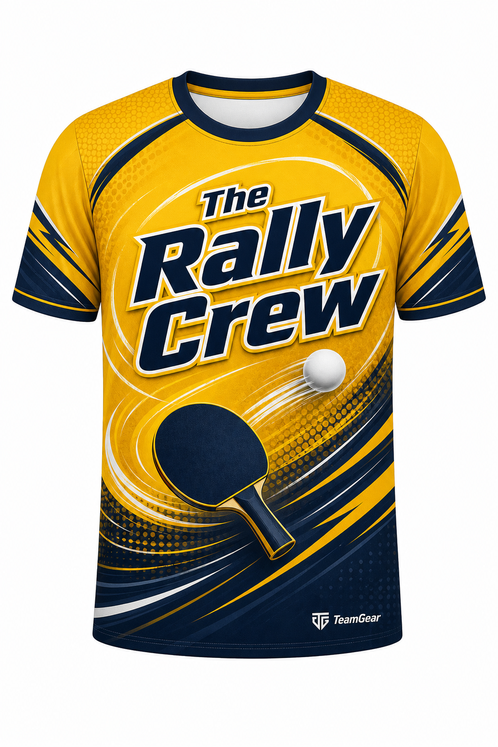 The Rally Crew Gold Table Tennis Jersey with name and number