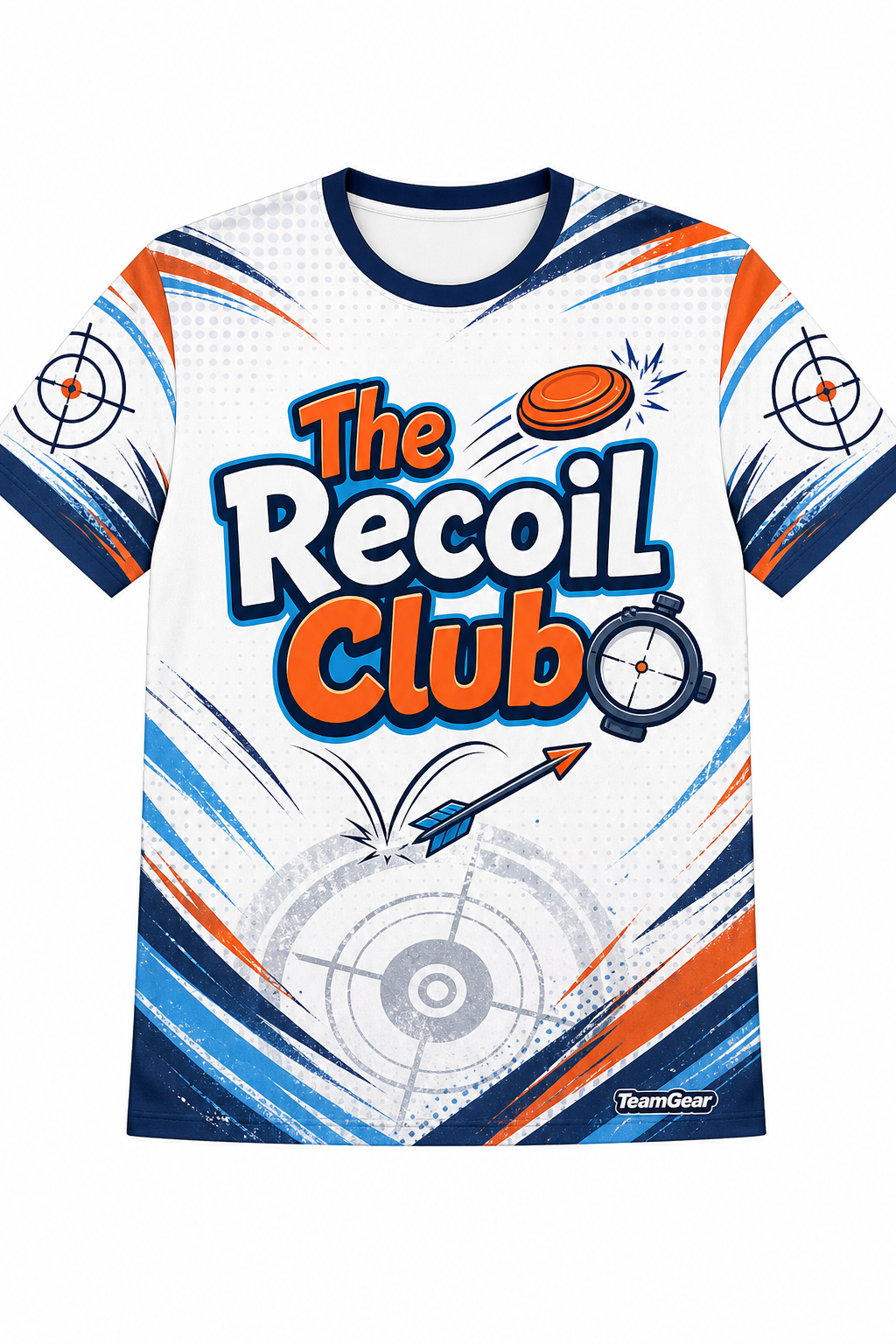 The Recoil Club White Shooting Jersey design