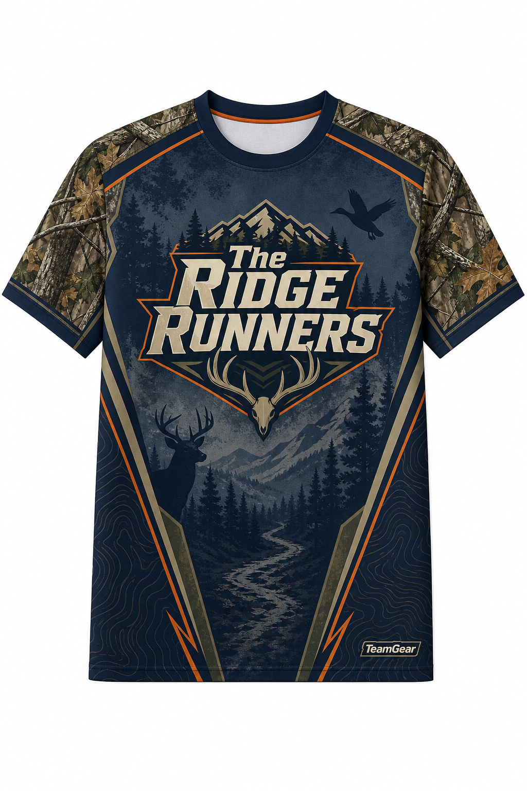 The Ridge Runners Navy Hunting Jersey design