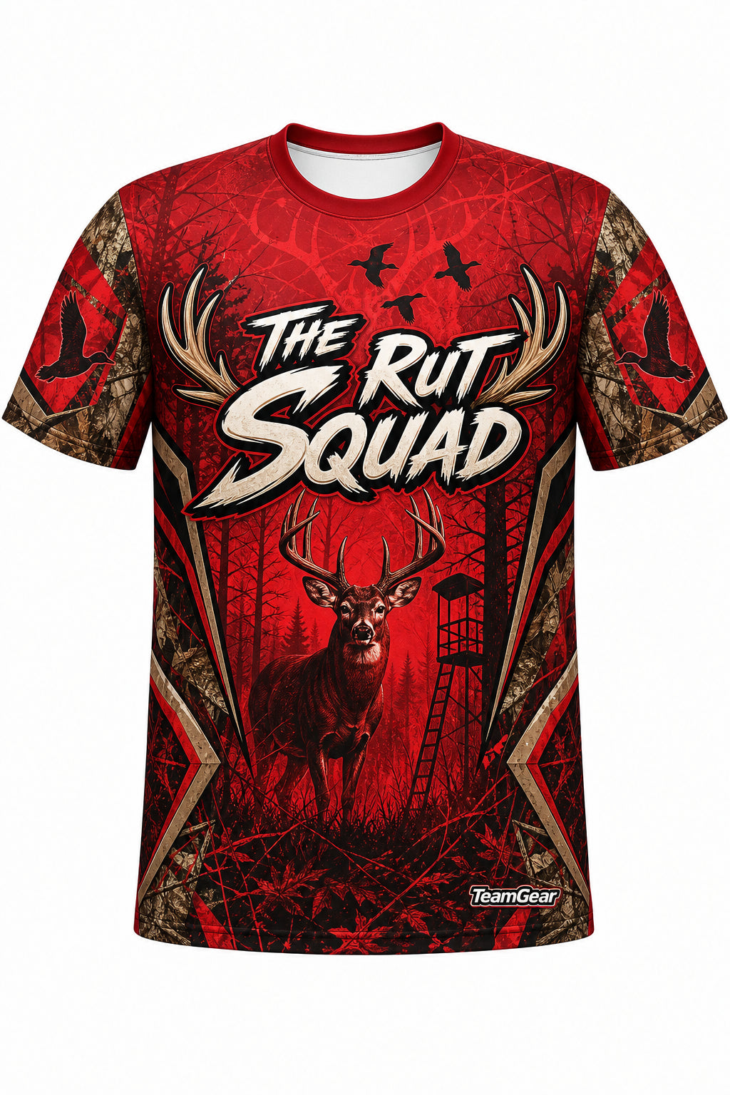 The Rut Squad Red Hunting Jersey design