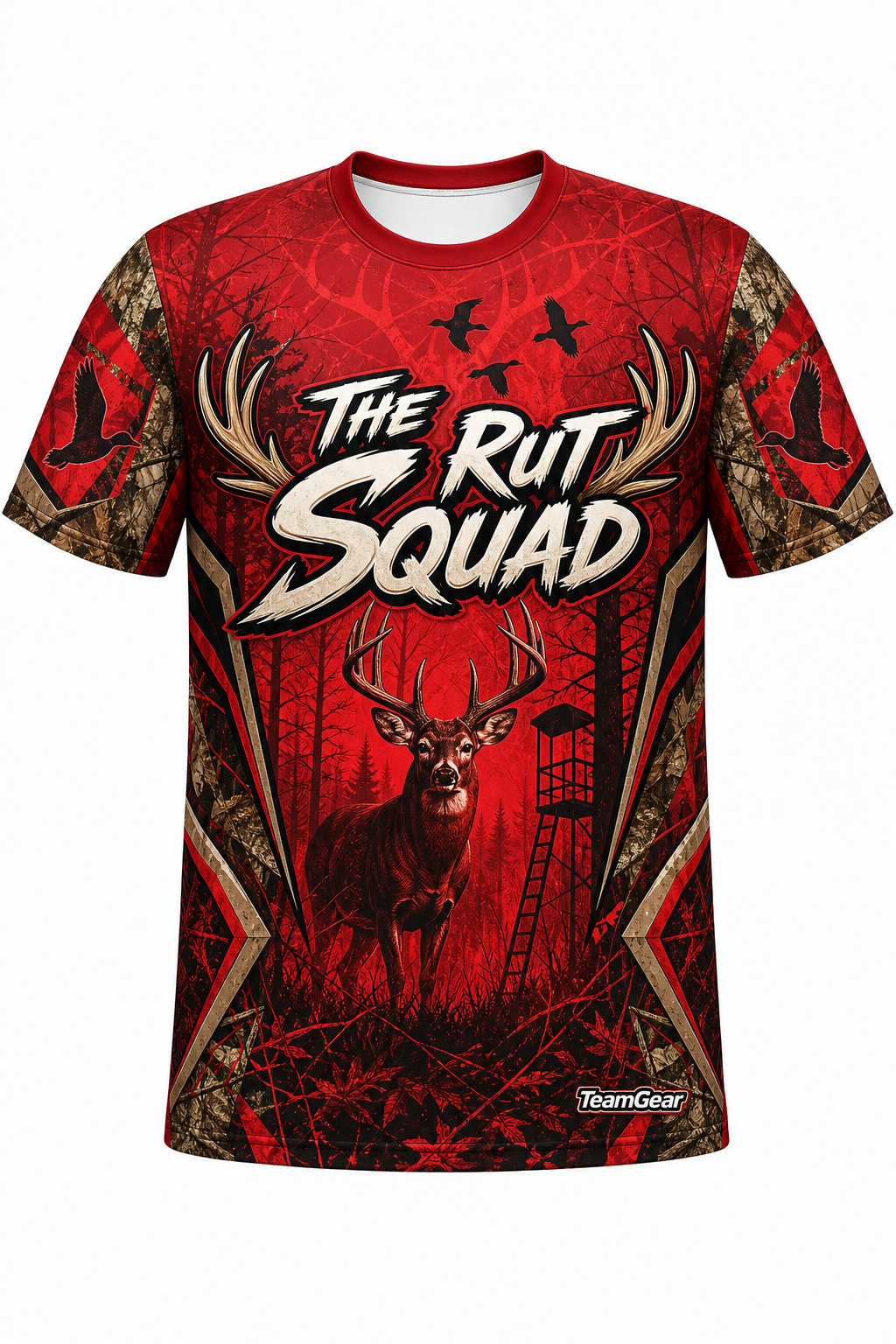 The Rut Squad Red Hunting Jersey design