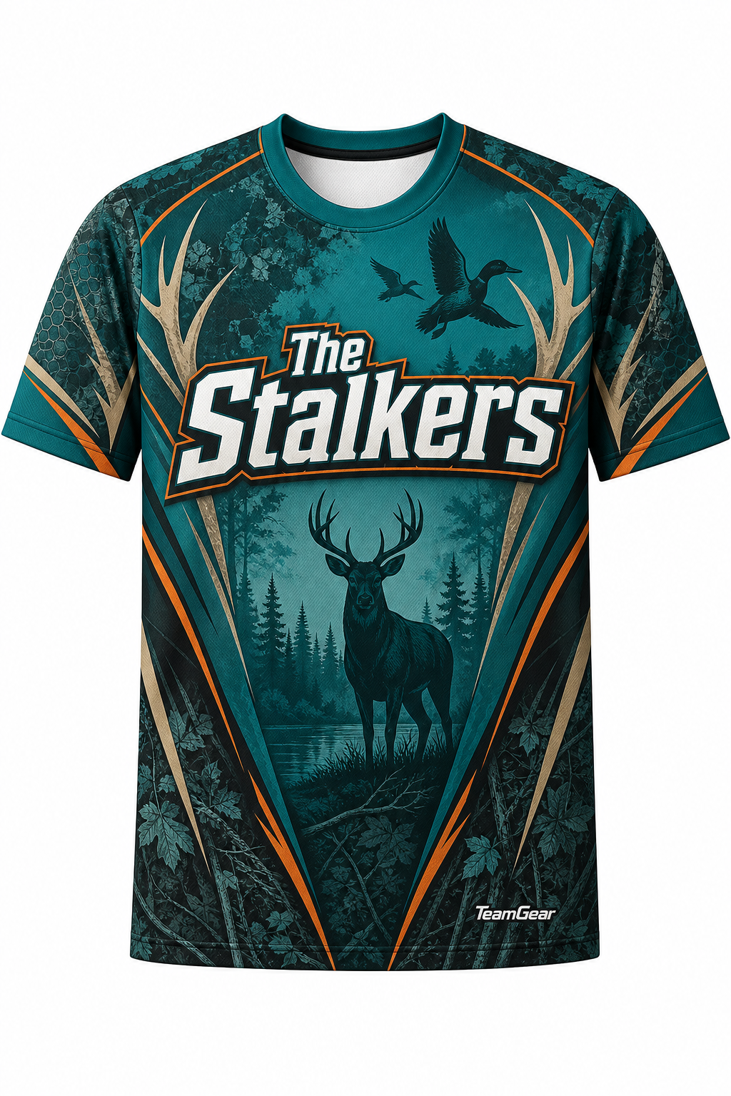 The Stalkers Teal Hunting Jersey design