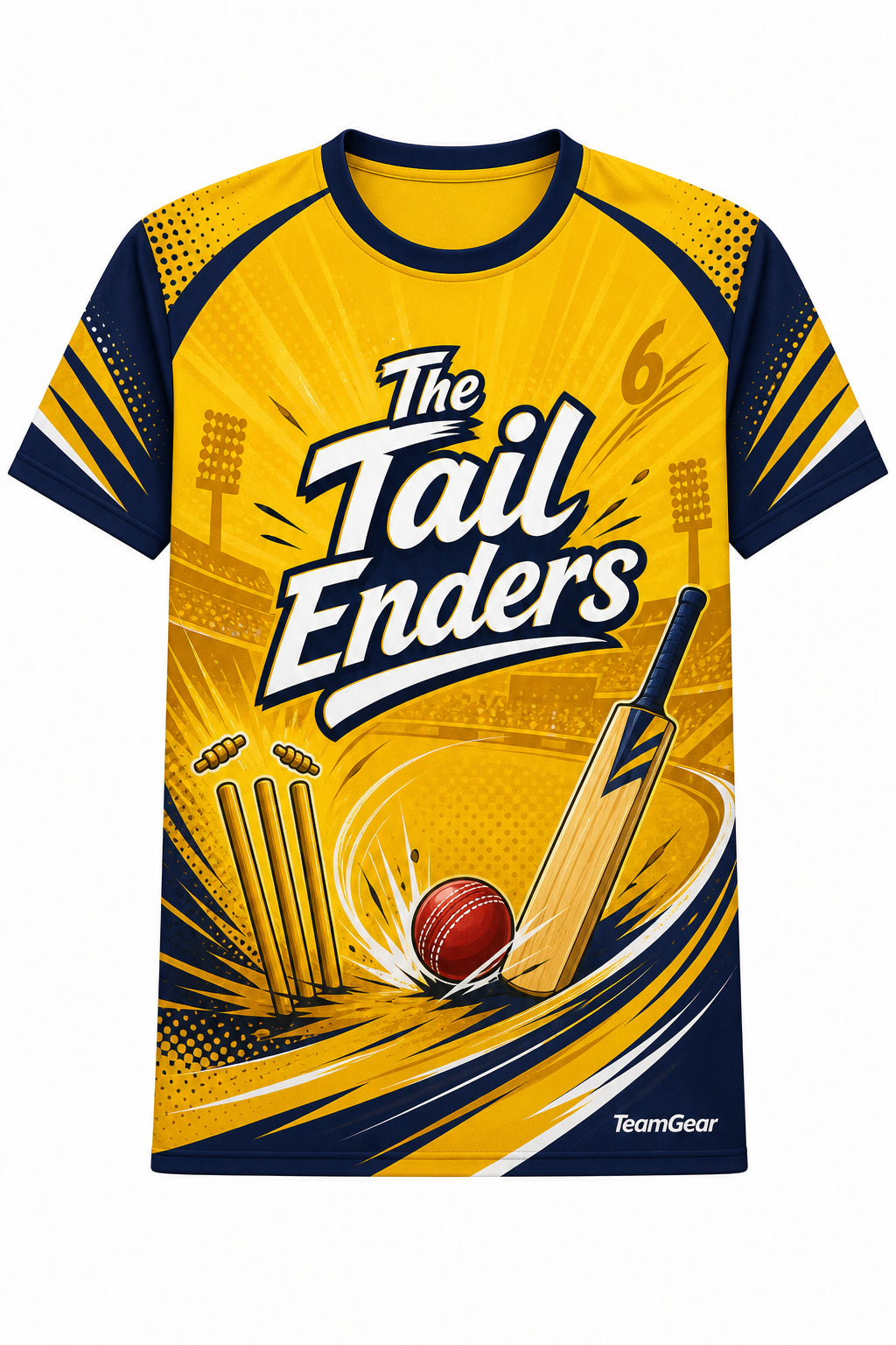 The Tail Enders Gold Cricket Jersey design