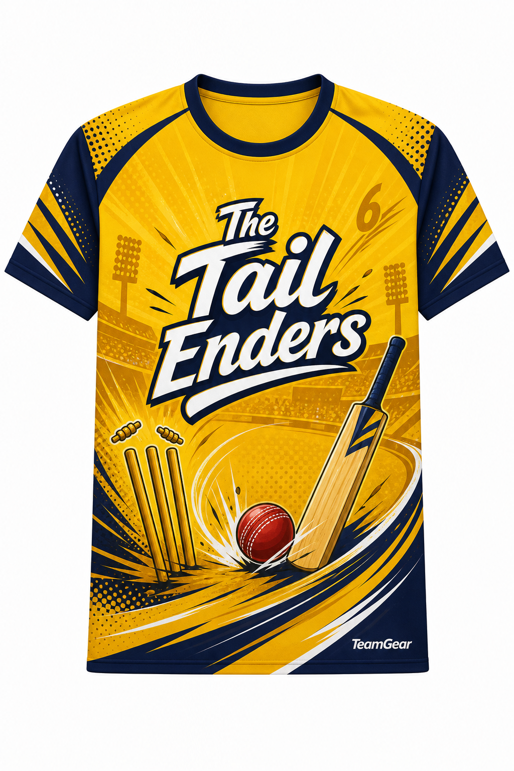 The Tail Enders Gold Cricket Jersey design