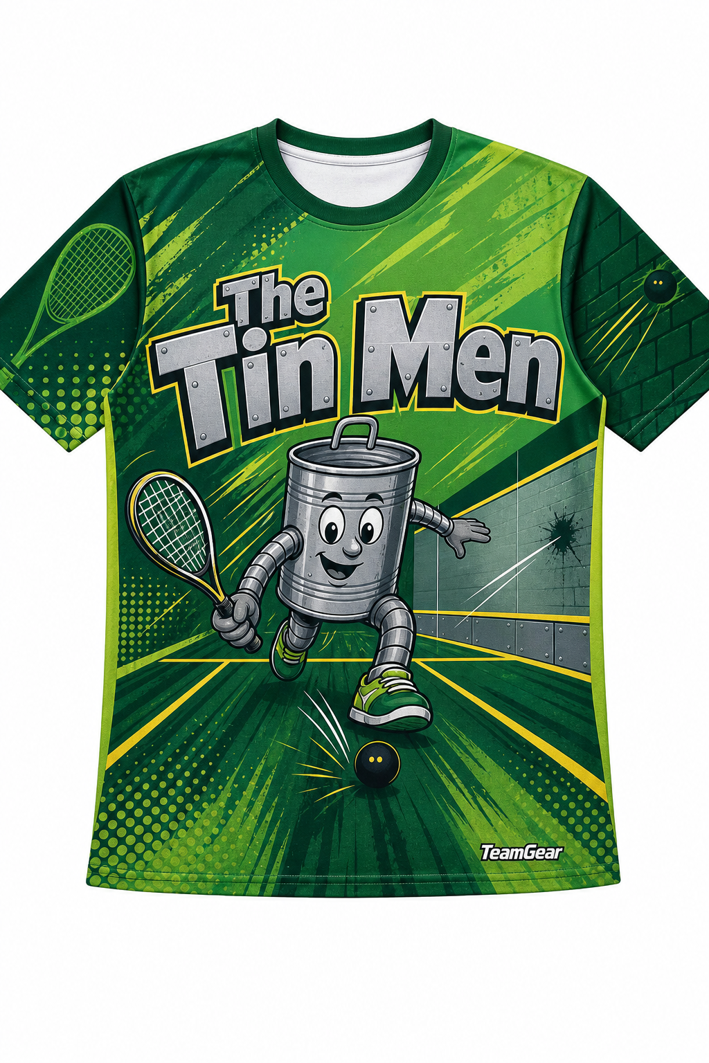 The Tin Men Green Squash Jersey with name and number