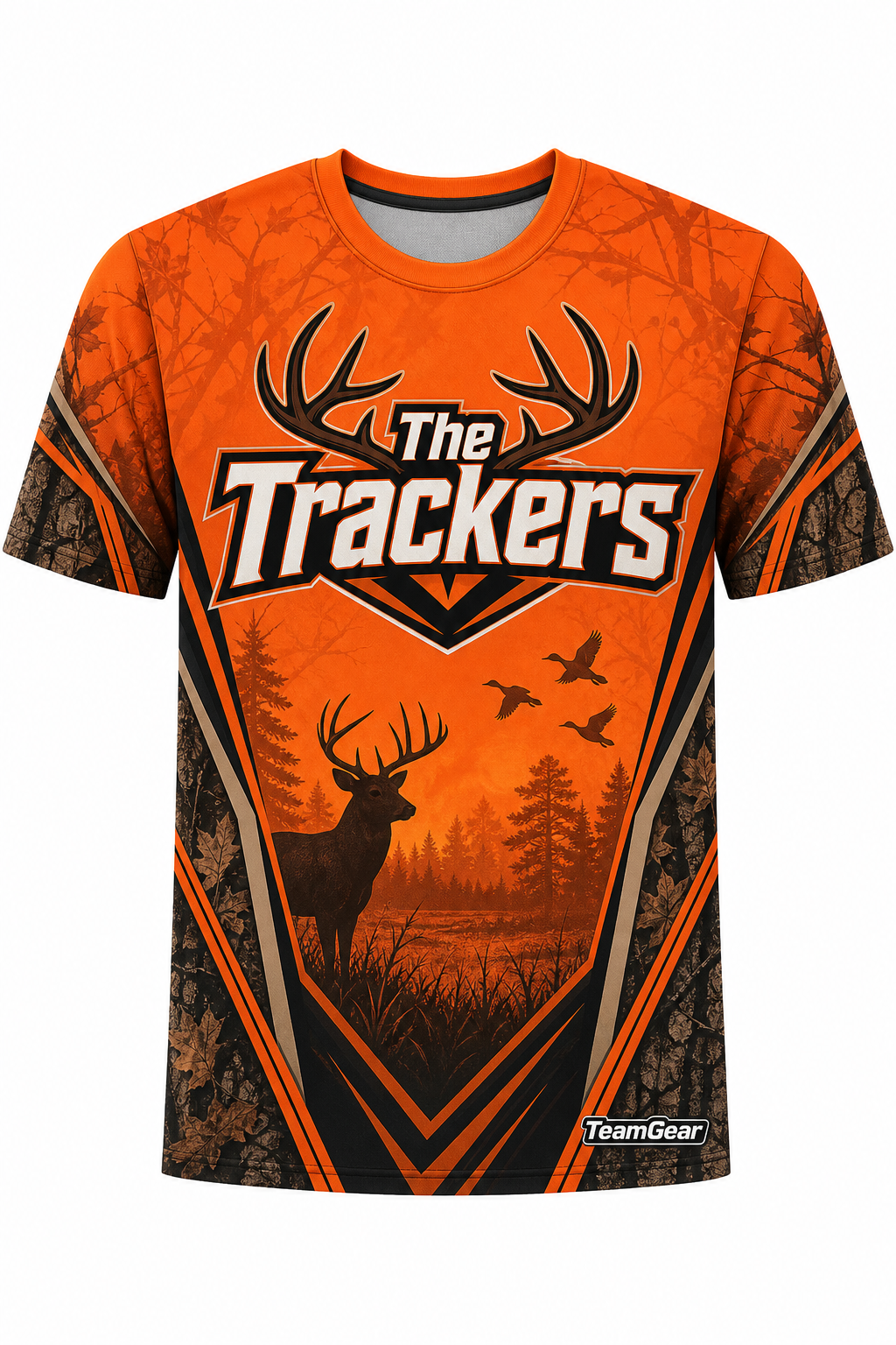 The Trackers Orange Hunting Jersey design
