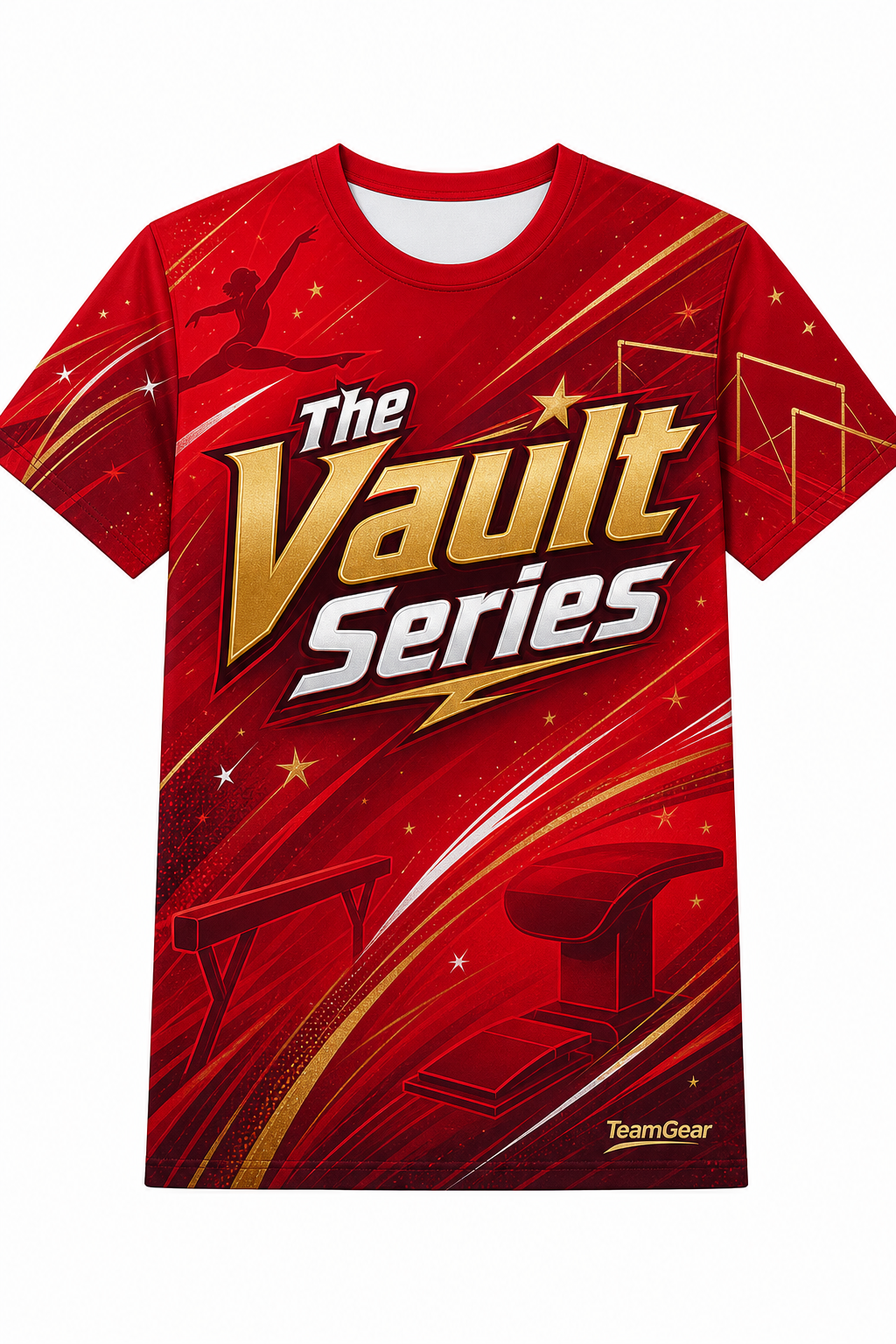 The Vault Series Red Gymnastics Jersey with name and number