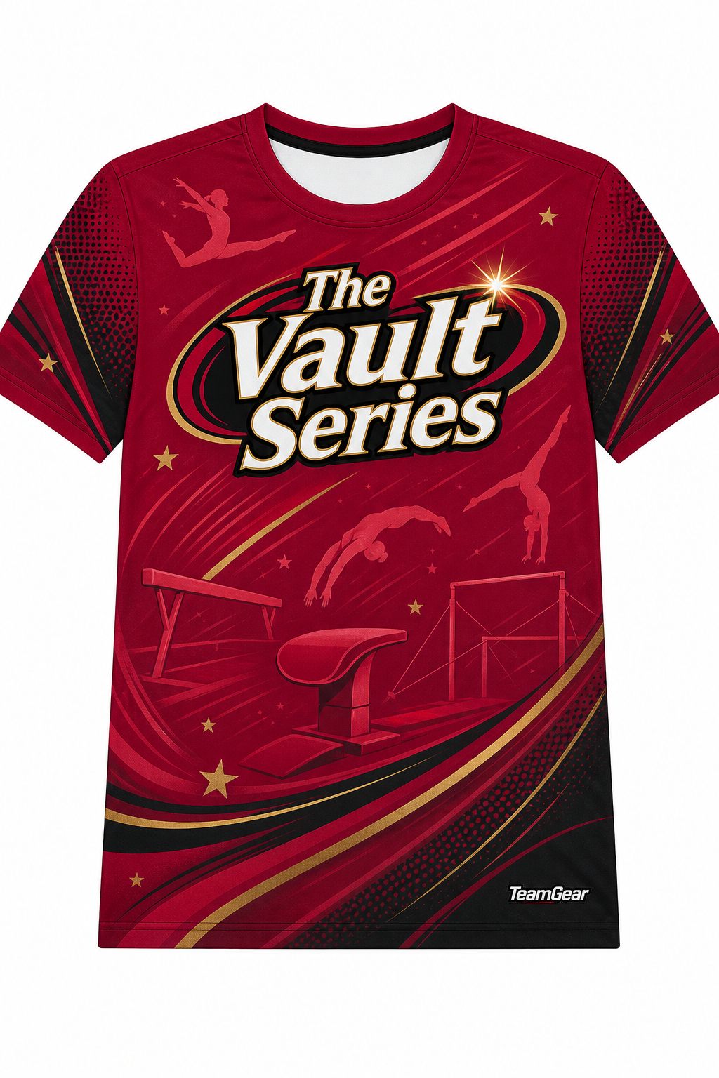 The Vault Series Crimson Gymnastics Jersey with name and number