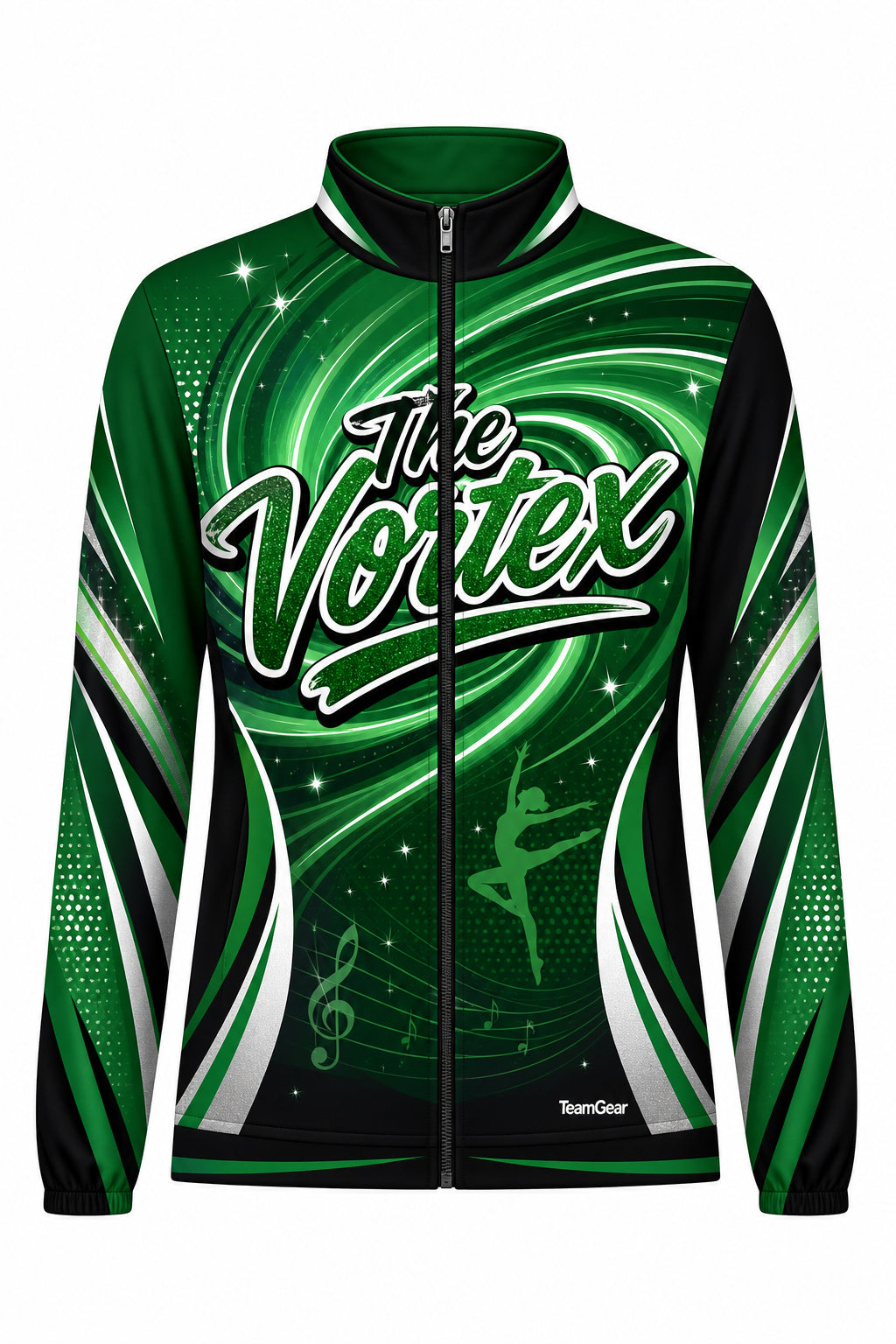 The Vortex Green Dance Jacket design