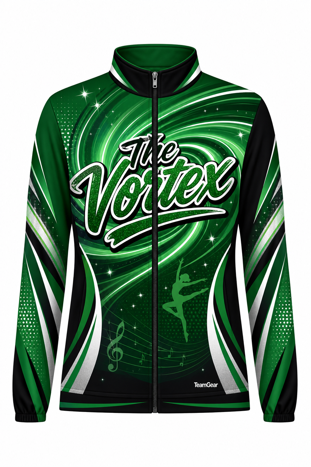 The Vortex Green Dance Jacket design
