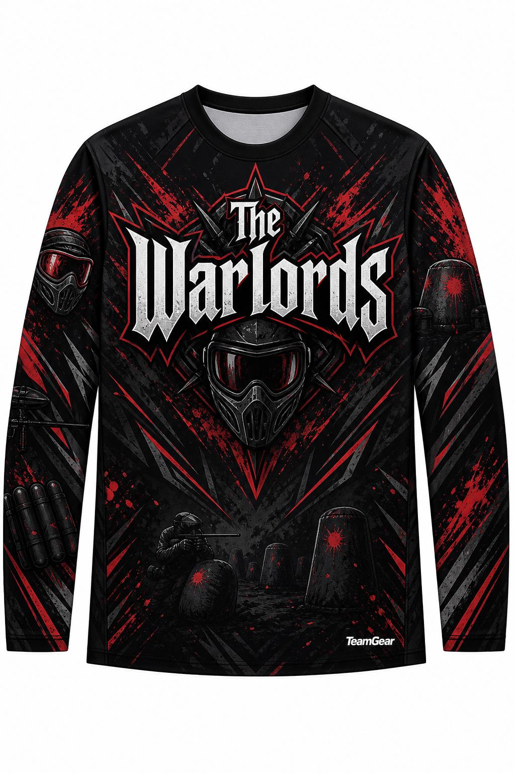 The Warlords Black Long Sleeve Paintball Jersey design