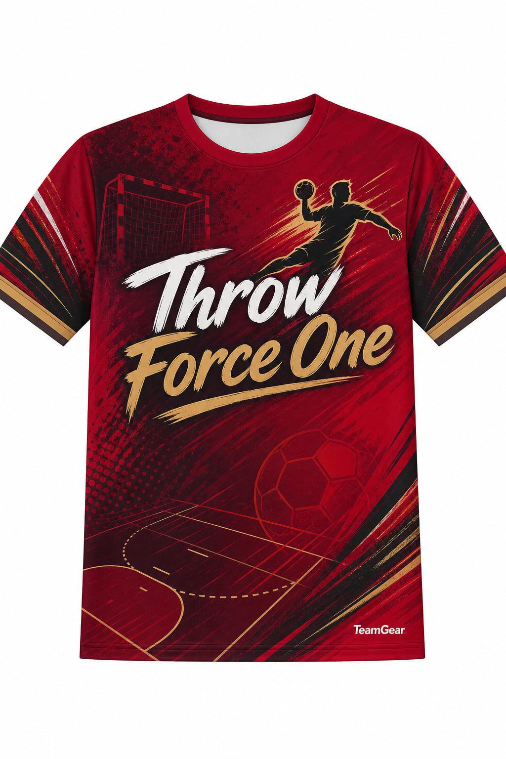 Throw Force One Crimson Handball Jersey design