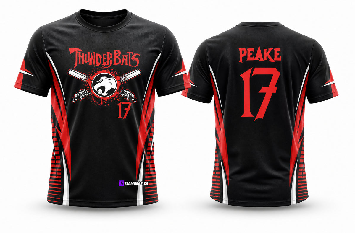 Thunder Bats Softball Jersey - front and back view