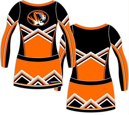custom cheerleading uniform top and skort made in Canada