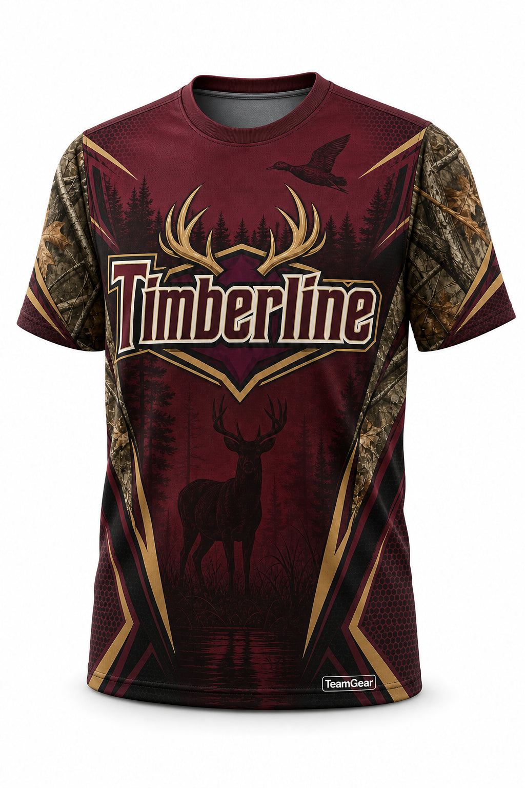 Timberline Maroon Hunting Jersey - front and back view