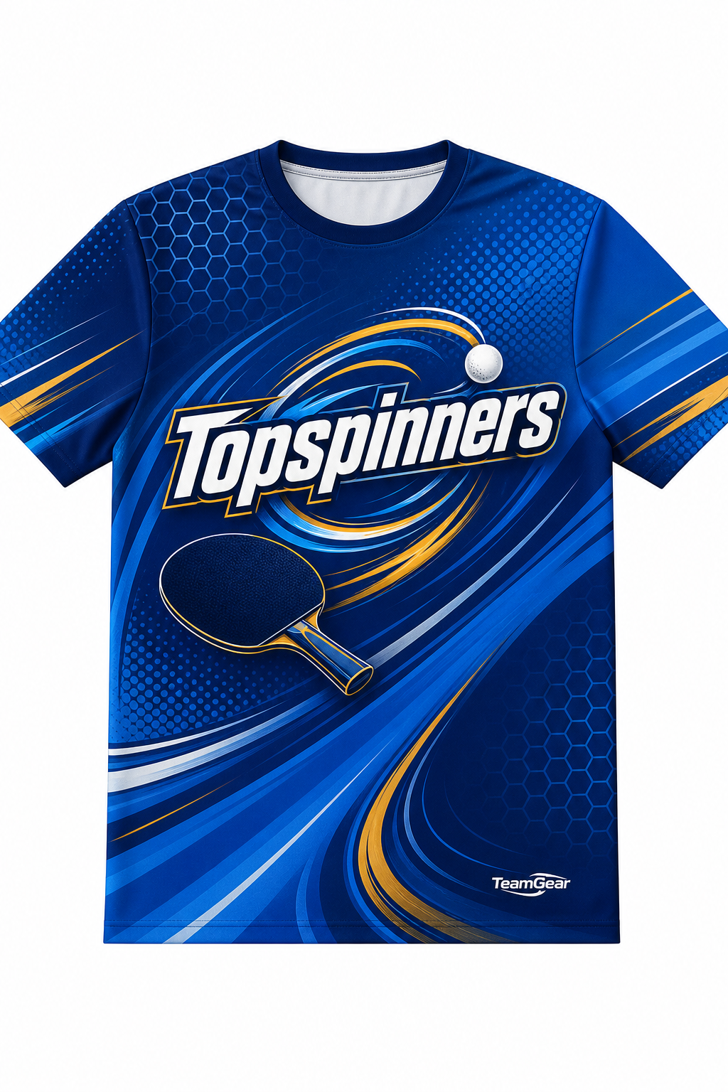 Topspinners Blue Table Tennis Jersey with name and number