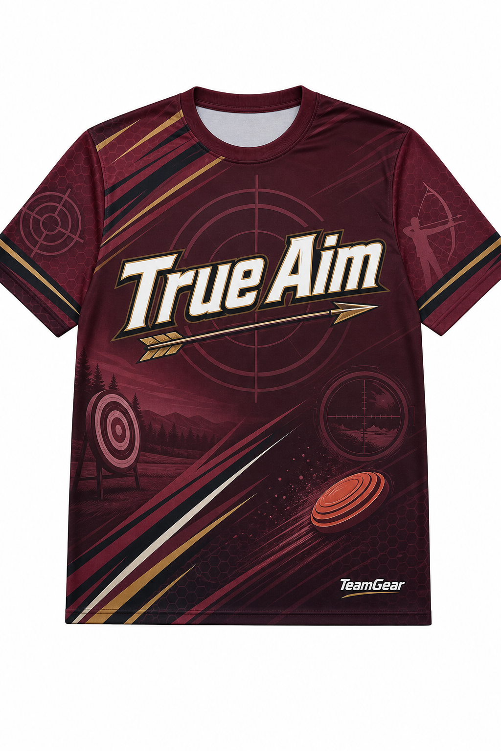 True Aim Maroon Shooting Jersey design