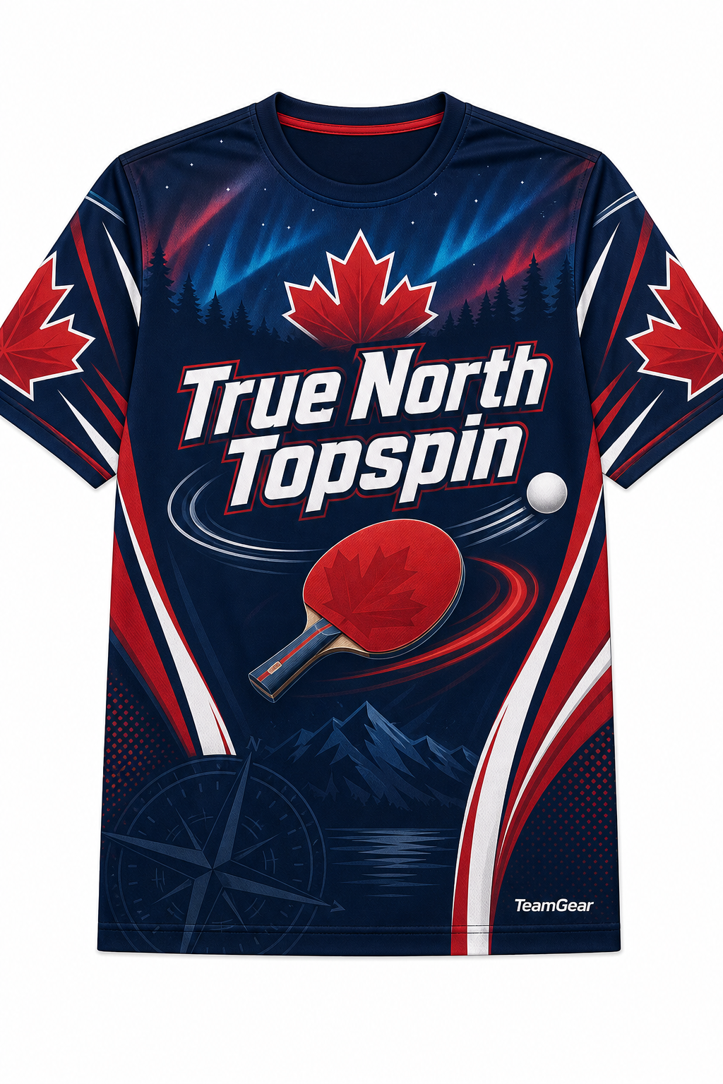 True North Topspin Navy Table Tennis Jersey with name and number
