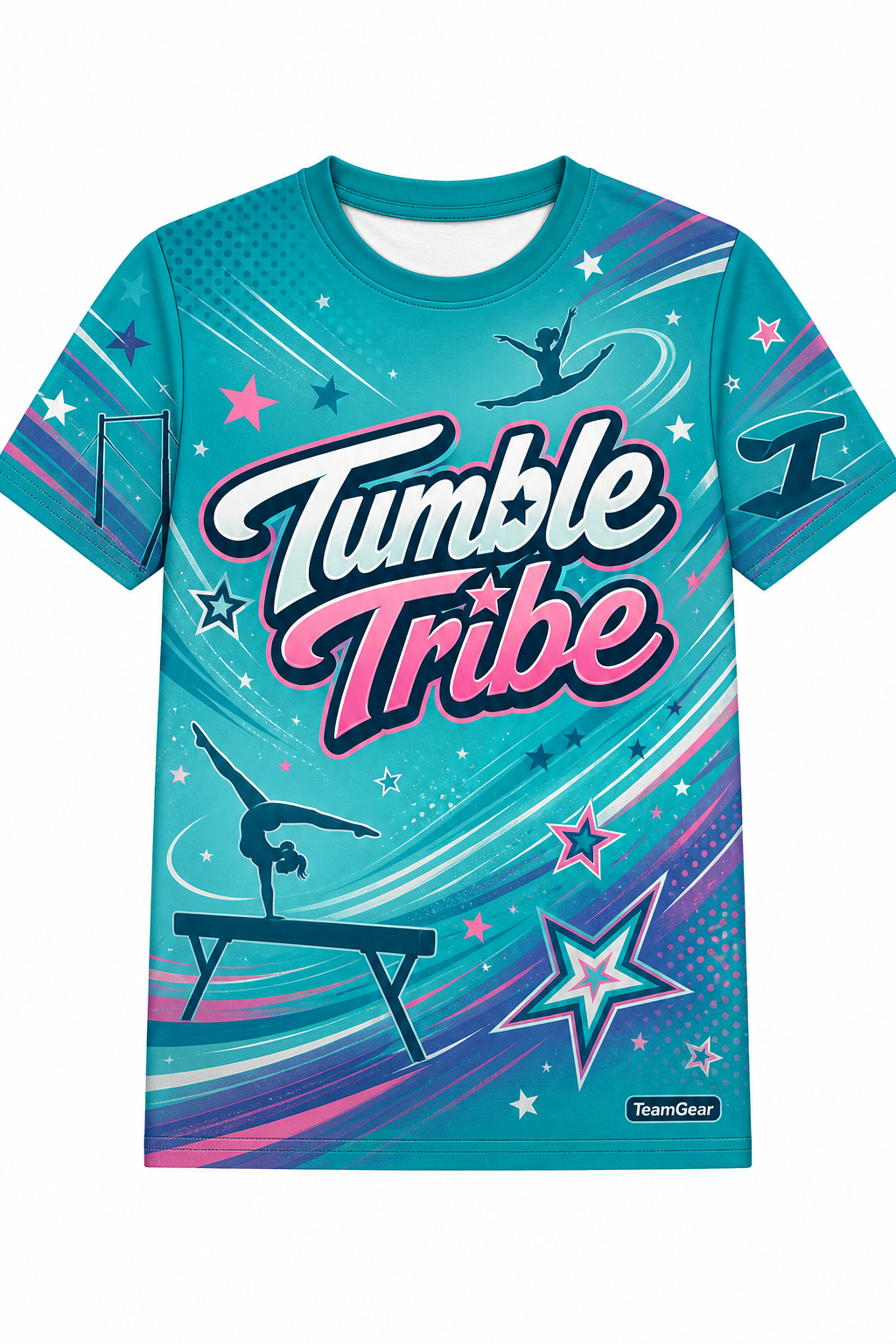 Tumble Tribe Teal Gymnastics Jersey with name and number