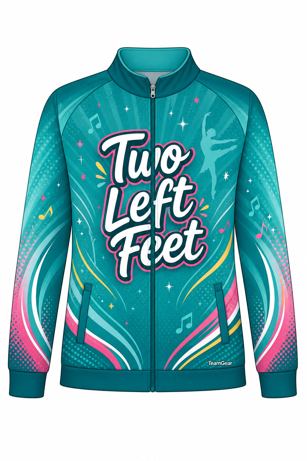 Two Left Feet Teal Dance Jacket design
