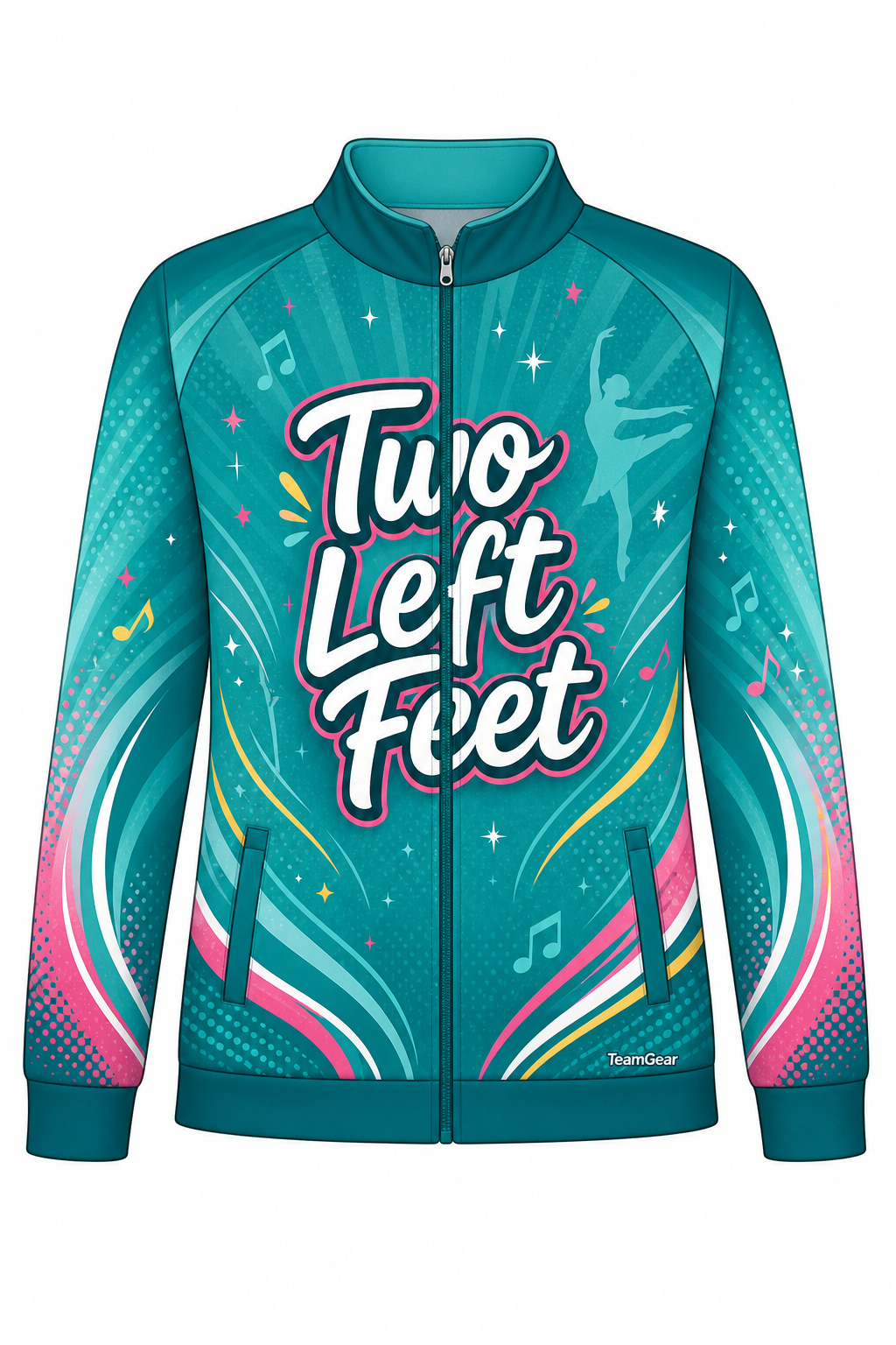 Two Left Feet Teal Dance Jacket design
