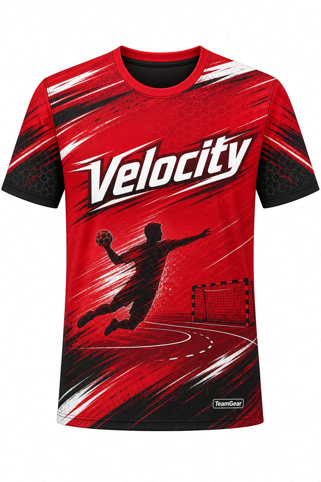Velocity Red Handball Jersey design