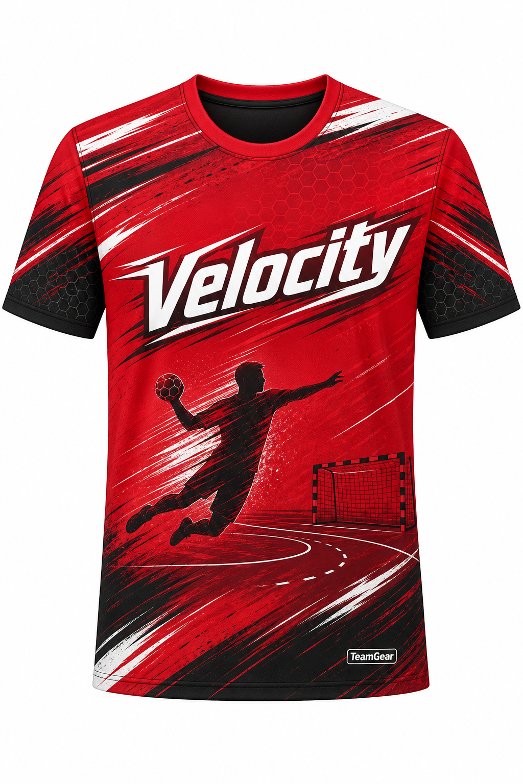 Velocity Red Handball Jersey design