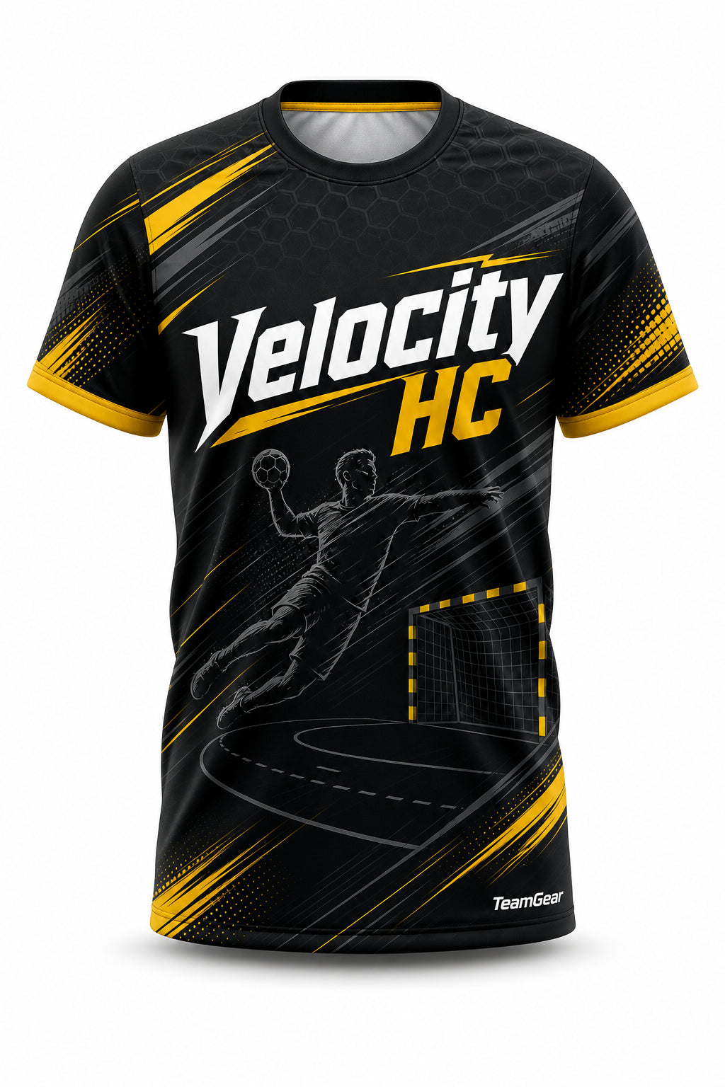Velocity HC Black Handball Jersey - front and back view