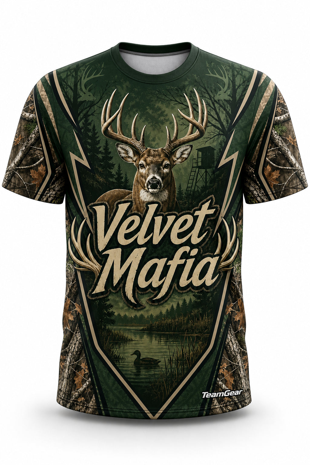 Velvet Mafia Green Hunting Jersey - front and back view