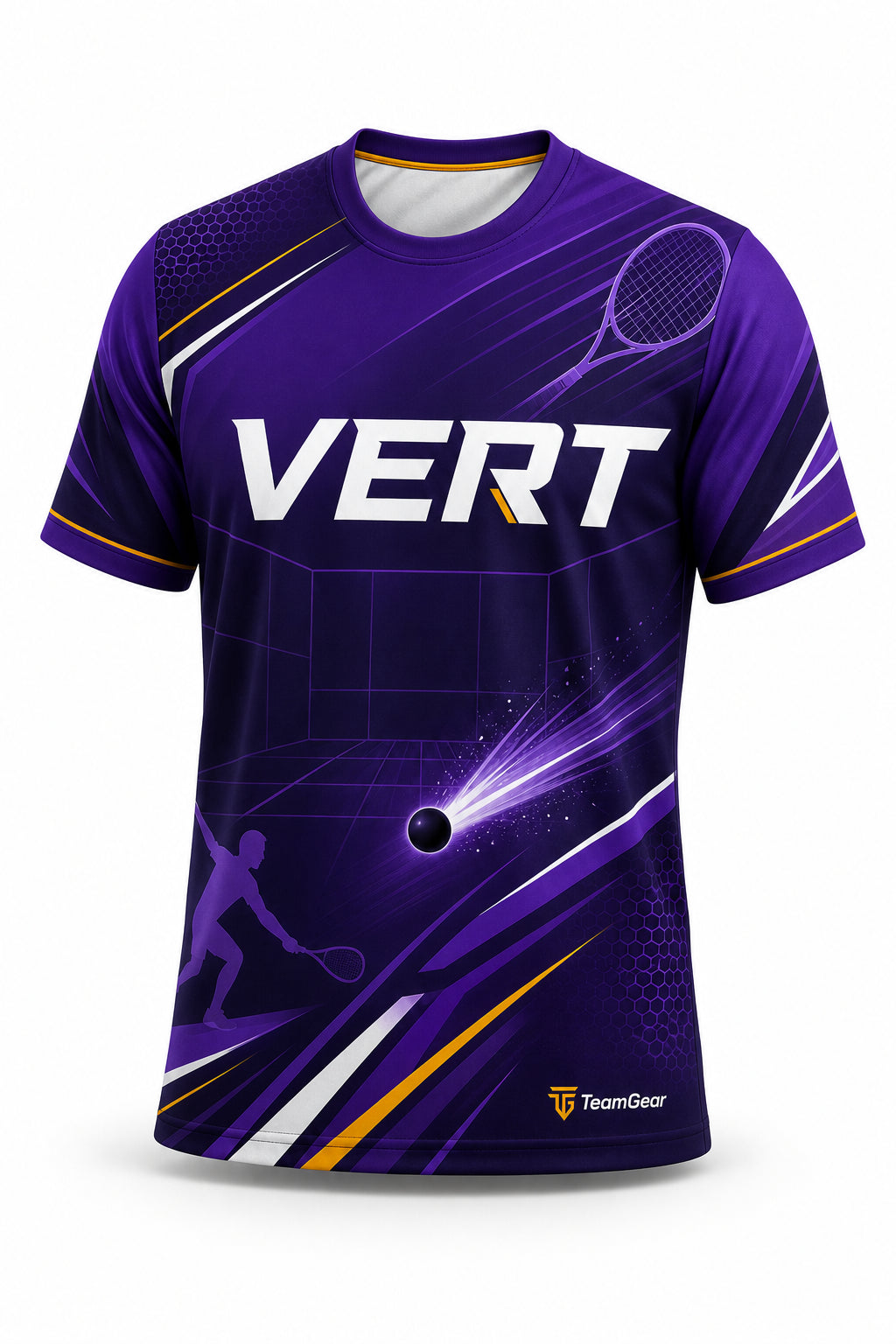 VERT Purple Racquetball Jersey - front and back view