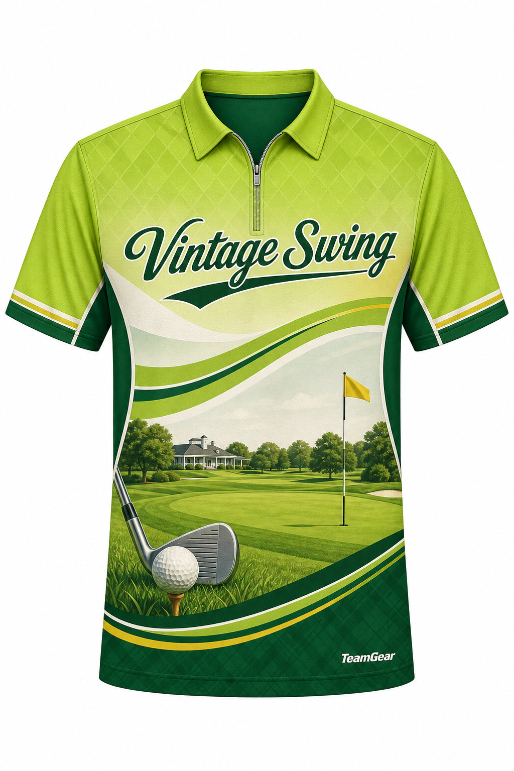 Vintage Swing Lime Golf Polo design