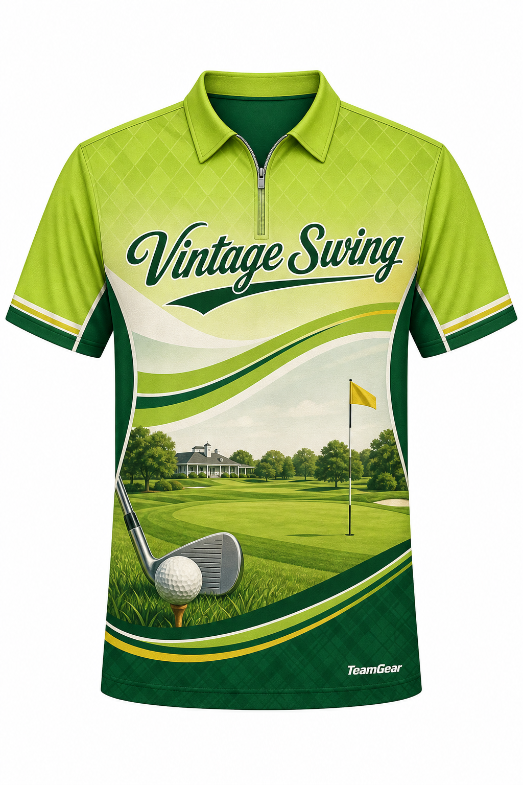 Vintage Swing Lime Golf Polo design