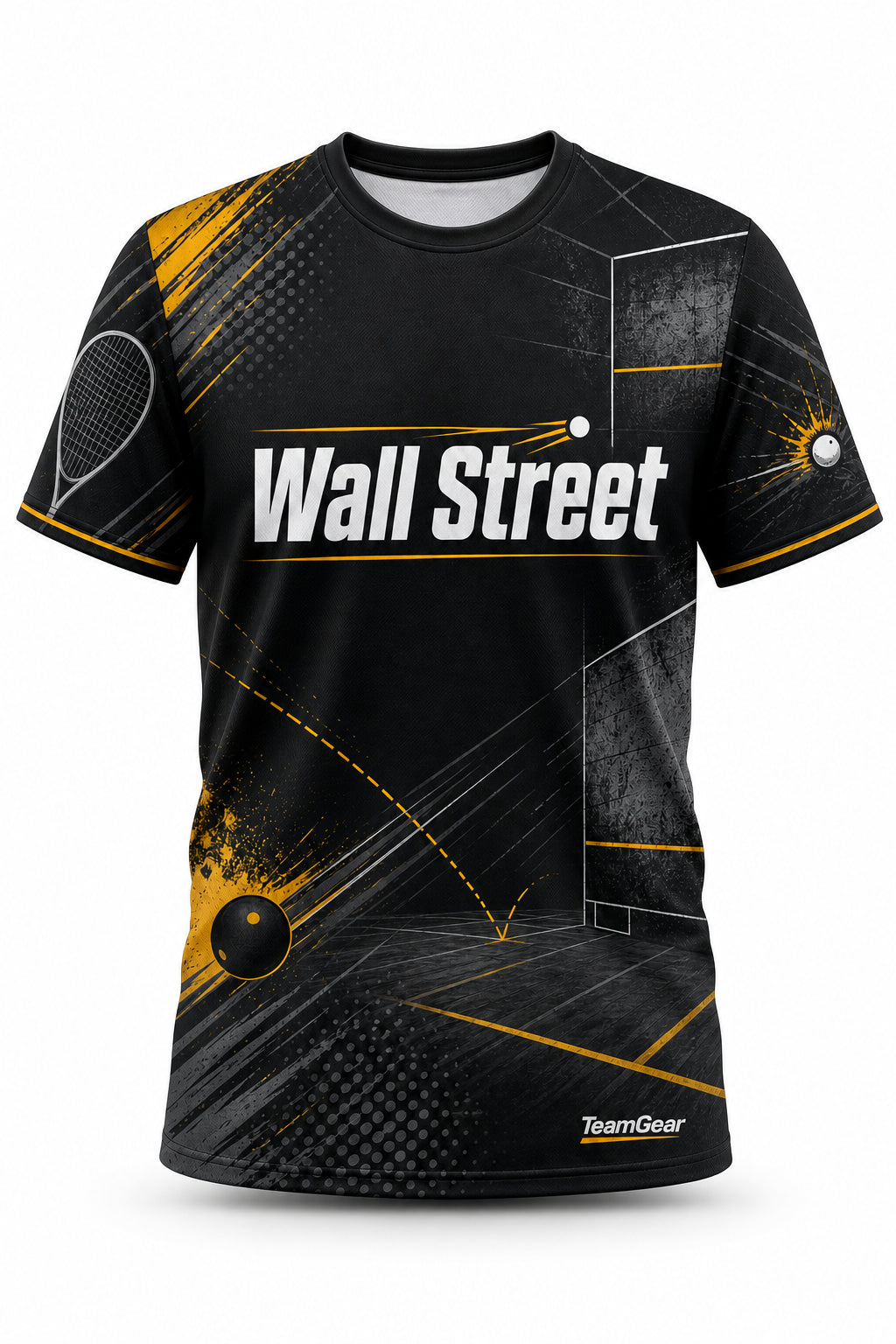 Wall Street Black Squash Jersey - front and back view
