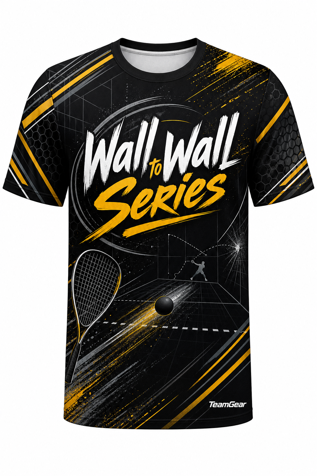 Wall to Wall Series Black Racquetball Jersey design