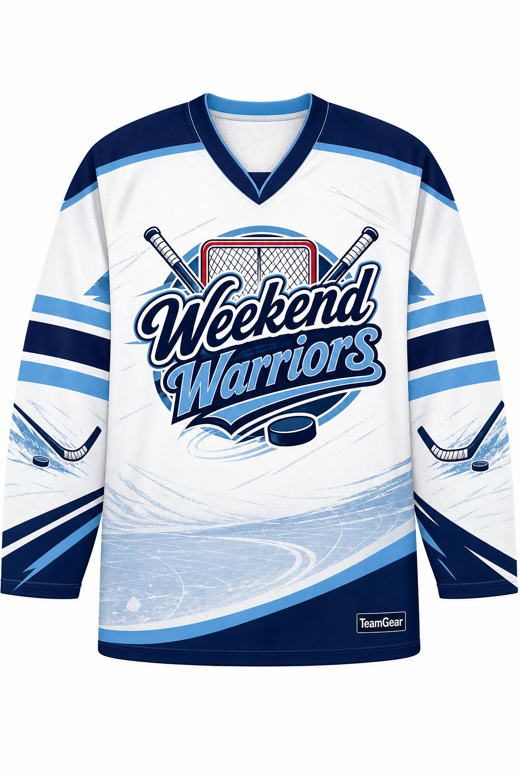 Weekend Warriors White Hockey Jersey design