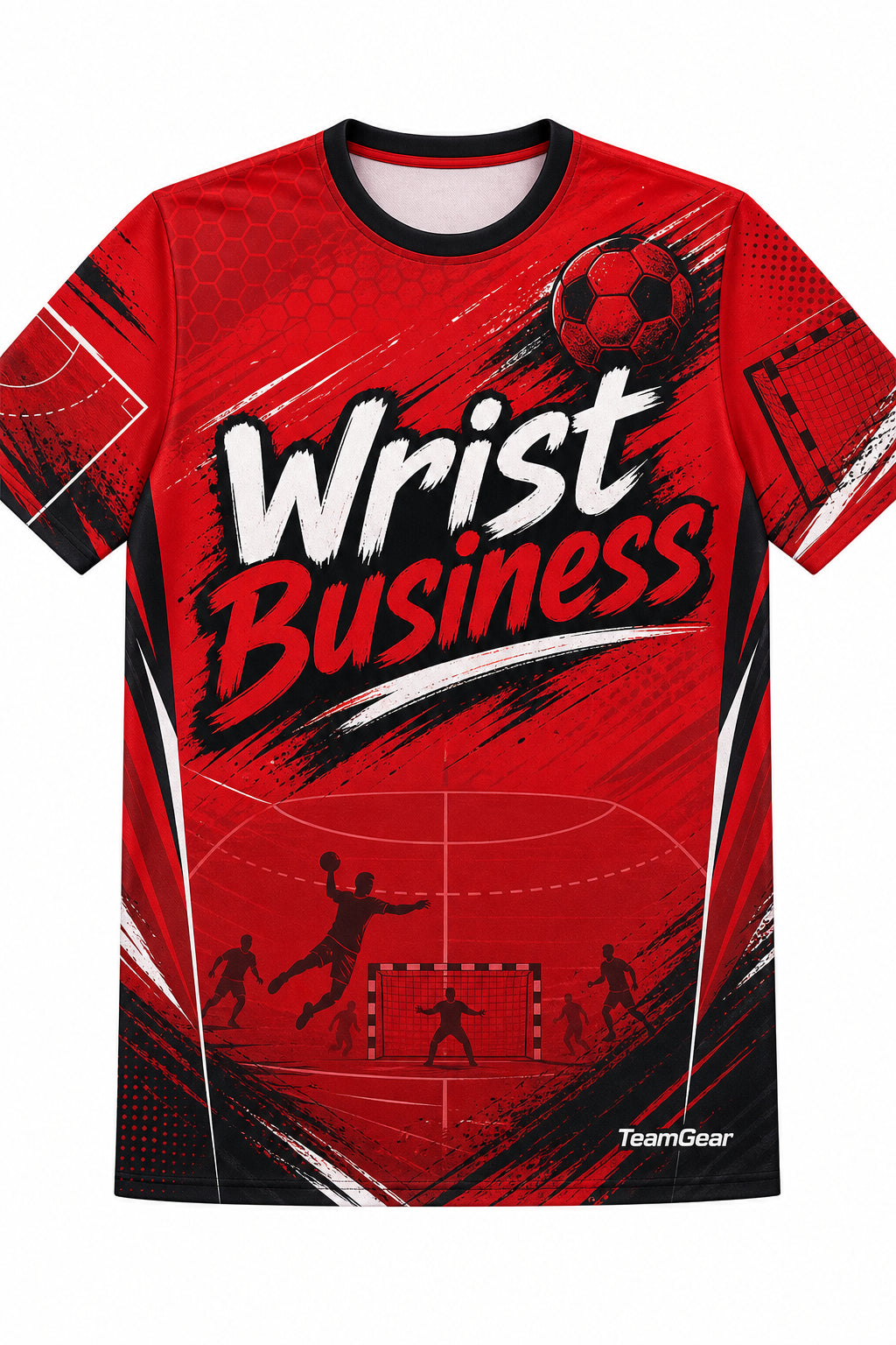 Wrist Business Red Handball Jersey design