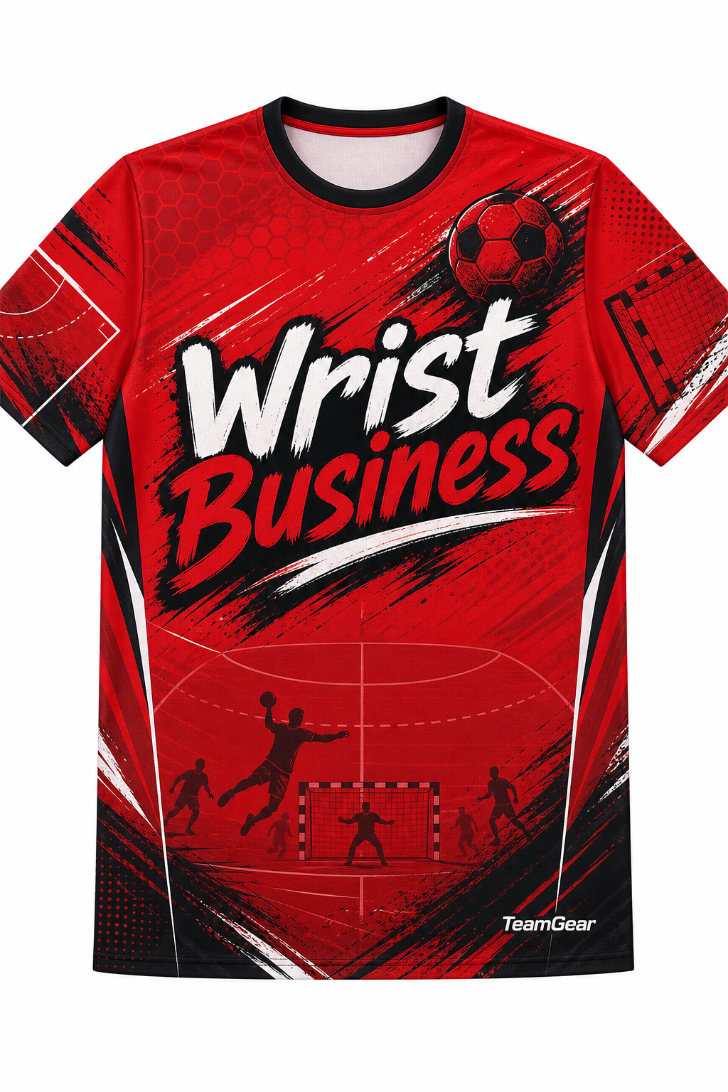 Wrist Business Red Handball Jersey design