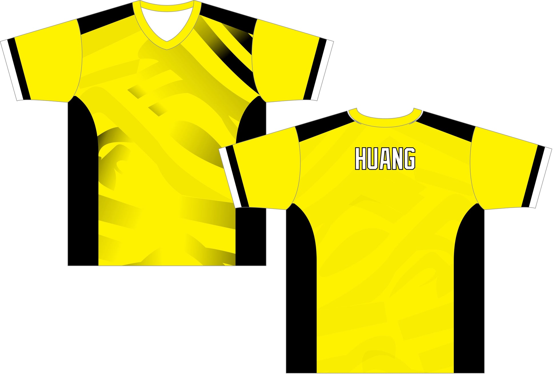 Yellow Cricket Jersey with black side stripes