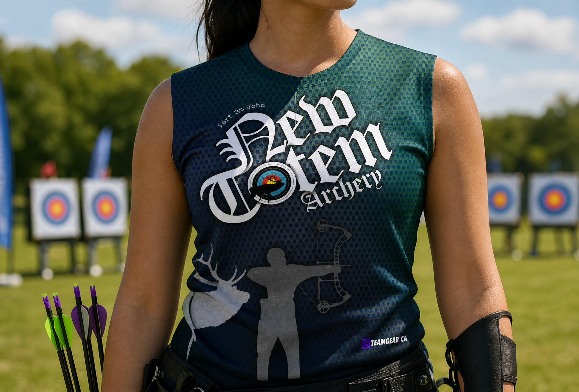 YOUTH Archery Hoodie — custom archery hoodie worn on model — TeamGear Canada