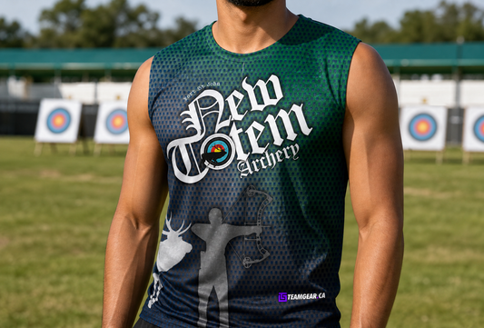 YOUTH Archery Zip-Neck Jersey — custom archery jersey worn on model — TeamGear Canada